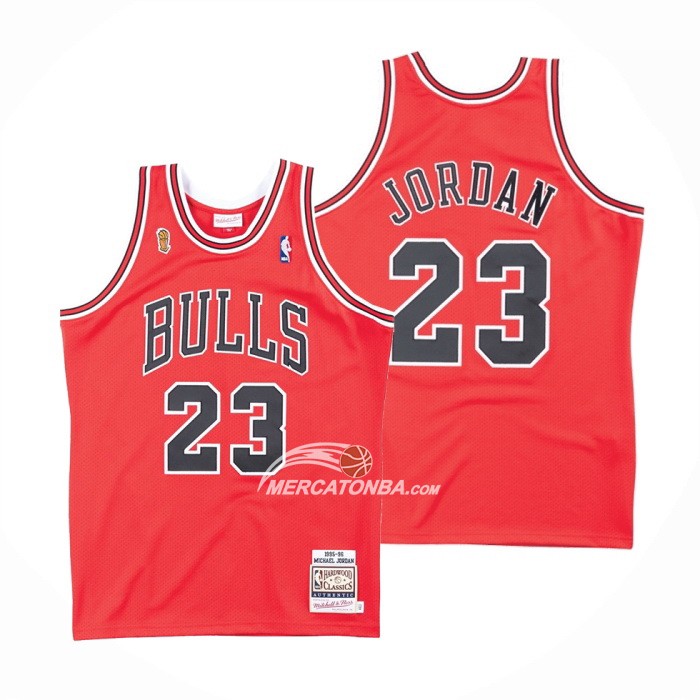 Maglia Chicago Bulls Michael Jordan NO 23 Mitchell & Ness 1995-96 Rosso